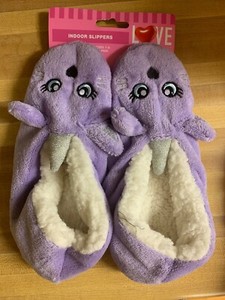 purple bunny slippers