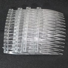 100 Clear Plastic Hair Clips Side Combs Pin Barrettes 70X40mm for Ladies Craft