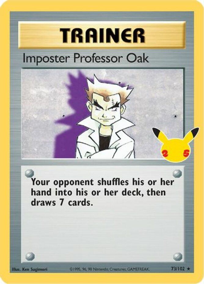 x1 Imposter Professor Oak - 73/102 - Classic Holo Rare Pokemon Celebrations M/NM