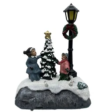 FG Square Tree By Bright LED Lamp Light Post Christmas Table Decor Hand Painted