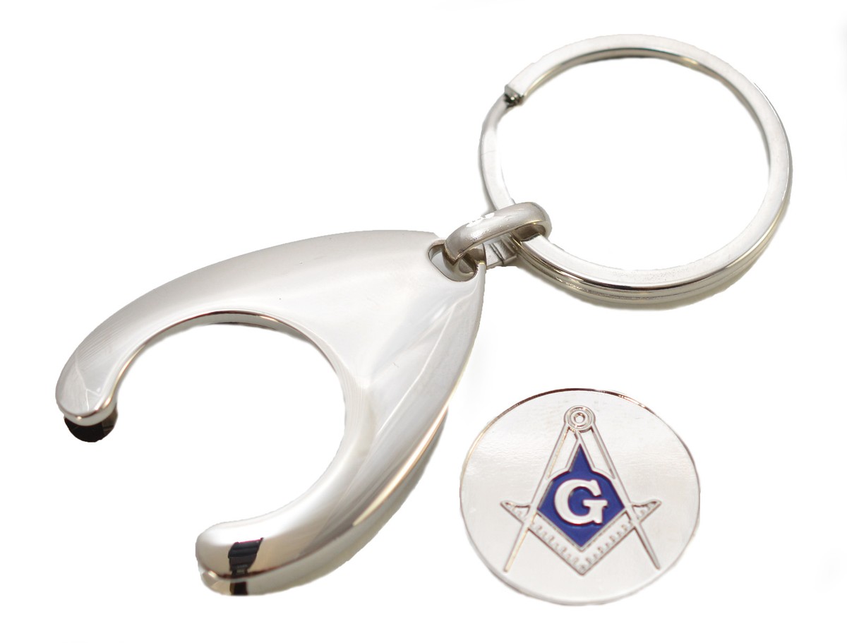 Maçonnique Métal Pièce Taille Chariot Token Support Porte Clé