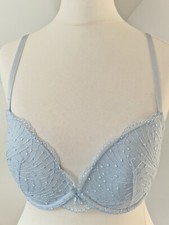 32C F F Ladies Bra Pale Blue PushUp Underwired VGC