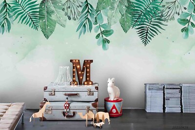 3D Leaf Watercolor Wallpaper Wall Murals Removable Wallpaper