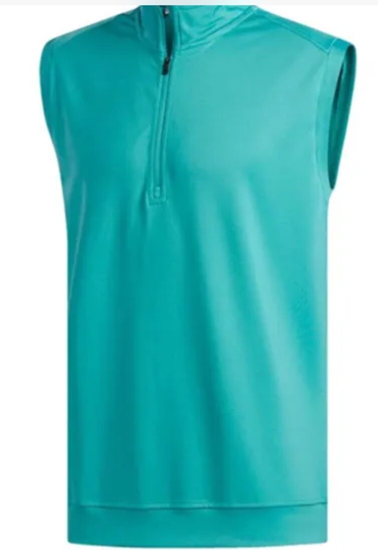 ADIDAS GOLF MEN'S 1/4 ZIP GREEN CLUB CLASSIC SLEEVELESS GILET BNWT