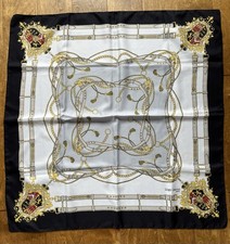 Roger Laurent Paris 30 X 30 in Scarf Shield Black Gold Pattern