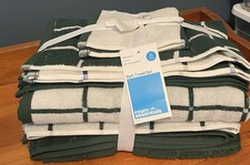 Room Essentials 6-Piece Green  White Check Plaid Cotton Bath Towel Set