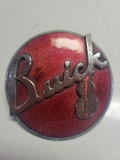 1936 Buick Grille Ornament Vintage Red Round Emblem Badge With Mounting Posts 1936 Buick Grille Ornament Vintage Red Round Emblem Badge With Mounting Posts