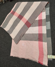Burberry London Silk Scarf Beige Classic Check Vintage Plaid Made In Scotland