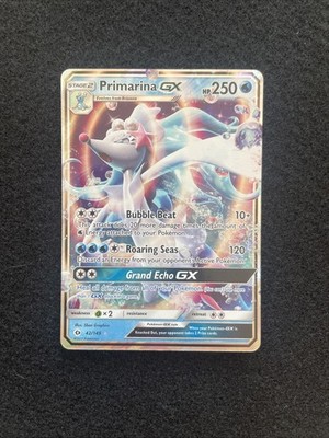 Primarina GX 42/149 Sun & Moon Ultra Rare Holo Pokemon Card NM