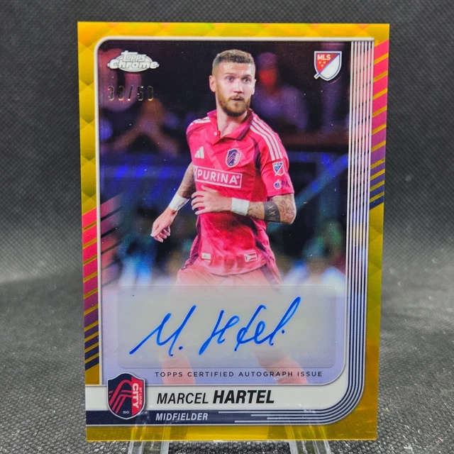 Marcel Hartel 2025 Topps Chrome MLS Auto Gold /50 St. Louis City SC #CA-MH