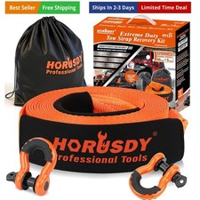 Nylon Heavy Duty Tow Strap Recovery Strap With Hooks 3 X 30ft - 32000 Lbs B...