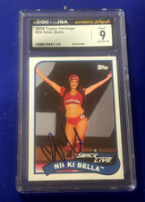WWE NIKKI BELLA  SIGNED 2018 Topps Heritage Card  CGC 9 AUTO 10