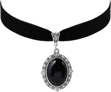 Black Velvet Victorian Choker, Black Choker, Goth Gothic Necklace, Vintage Neckl
