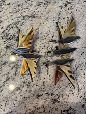 Vintage MCM Flying Ducks Geese Brass Metal Welded Wall Decor Art Hangings