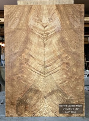 Figured Spalted Maple Wood Electric Guitar Drop Top Set