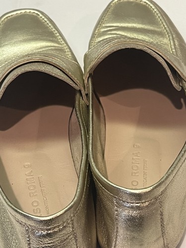 Corso Roma 9 - Gold Halbschuhe Größe EU 38 US 7,5 Damen Leder Slipper Schuhe - Bild 10 von 12