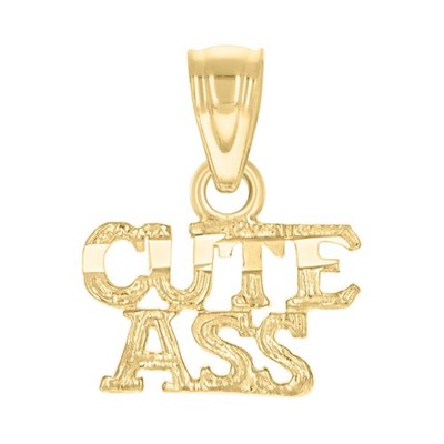 10kt Yellow Gold Womens Cute Ass Letters & Words Charm Pendant