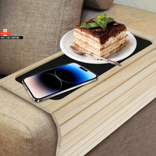 Portabicchieri Divano Legno Bambù Divano Bracciolo Vassoio Pieghevole Portabicchieri Antiscivolo