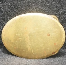 XH19169 COOL VINTAGE 1982 BLANK OVAL UNISEX FASHION SOLID BRASS BELT BUCKLE