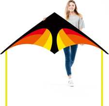 55" Delta Kite Large Kites for Kids and Adults Beginners Easy to Fly Single Line