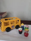 Vintage Fisher-Price Little People School Bus + Figures + Dog