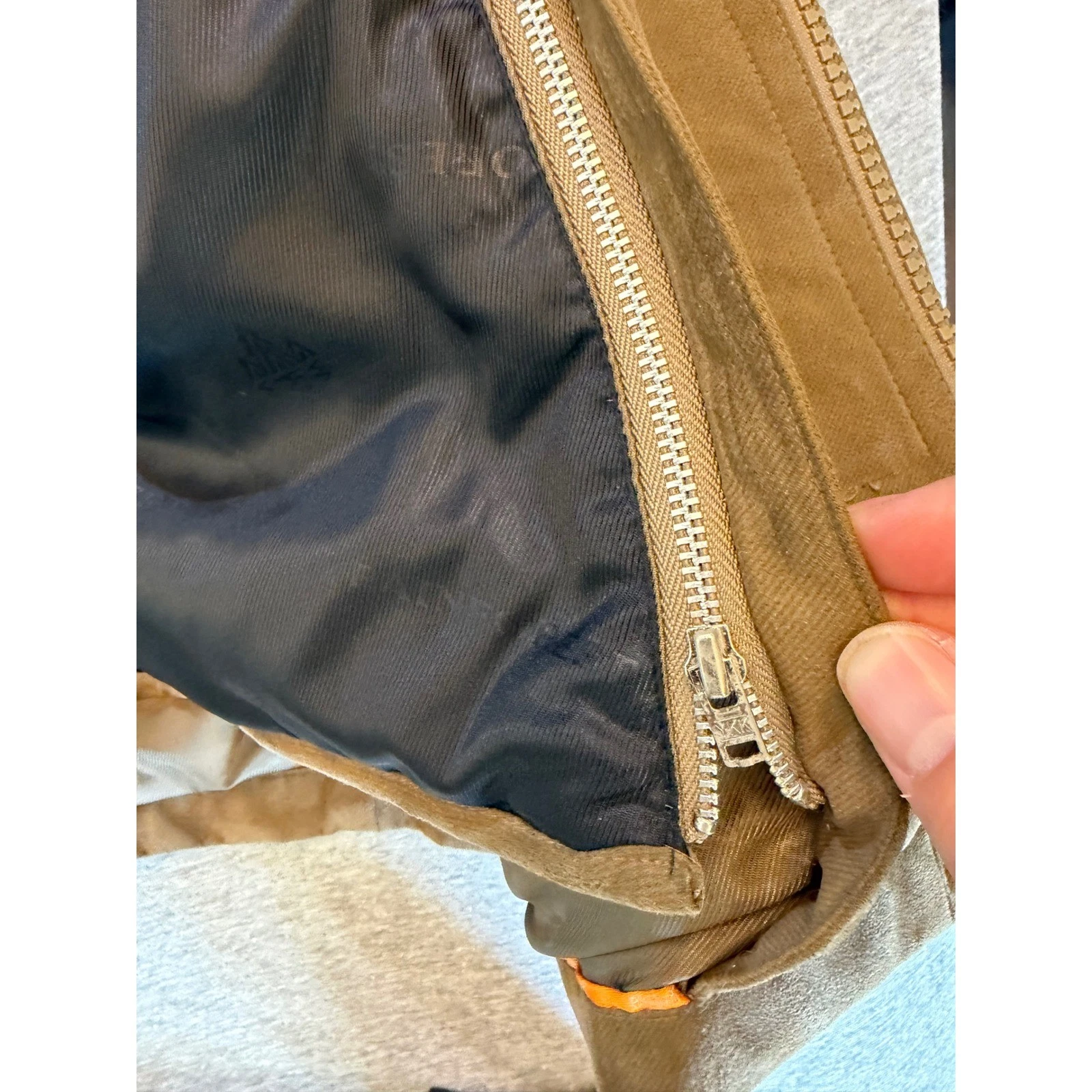 Rainforest Mens Microfiber Field Jacket Tan Brown Leather Trim Collar Large image 9