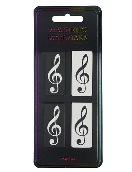 Treble Clef Magnetic Bookmarks Set of 4 - Music Gift - Treble Clef Bookmarks