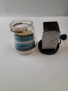 L👀K Vintage ANDROCK Nut Chopper/Spice Grinder Metal Glass Jar W/ Starburst