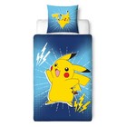 Pokémon Pikachu Bettwäsche 135x200 80x80 Wende Mikrofaser Kinder Öko-Tex