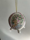 VTG Hanging Porcelain Pomander Potpourri Holder Footed Pink Floral Cherub