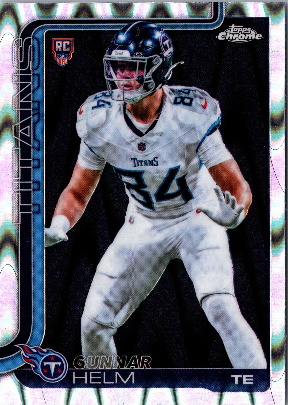 2025 Topps Chrome - Rookies Gunnar Helm #305 RayWave Refractor (RC) Titans