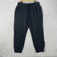 Athleta Retreat Linen Ankle Pants Womens L Black Minimalist Coastal Travel