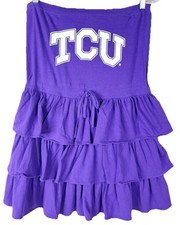 Game Day TCU Large Purple Tiered Sleeveless Dress Ketch The Spirit Cotton NWT
