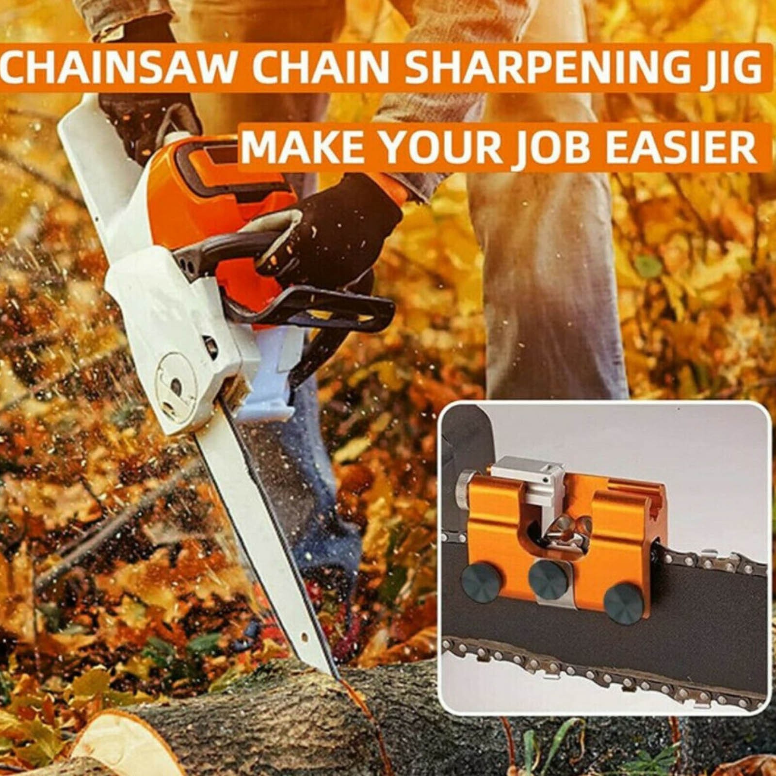 Manual Chainsaw Sharpener Universal Chain Grinding Tools with 2 Grinding Heads B