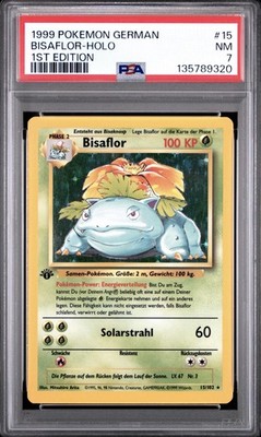 1999 Pokemon GERMAN 1st Edition Base Set Bisaflor-Venusaur Holo 15