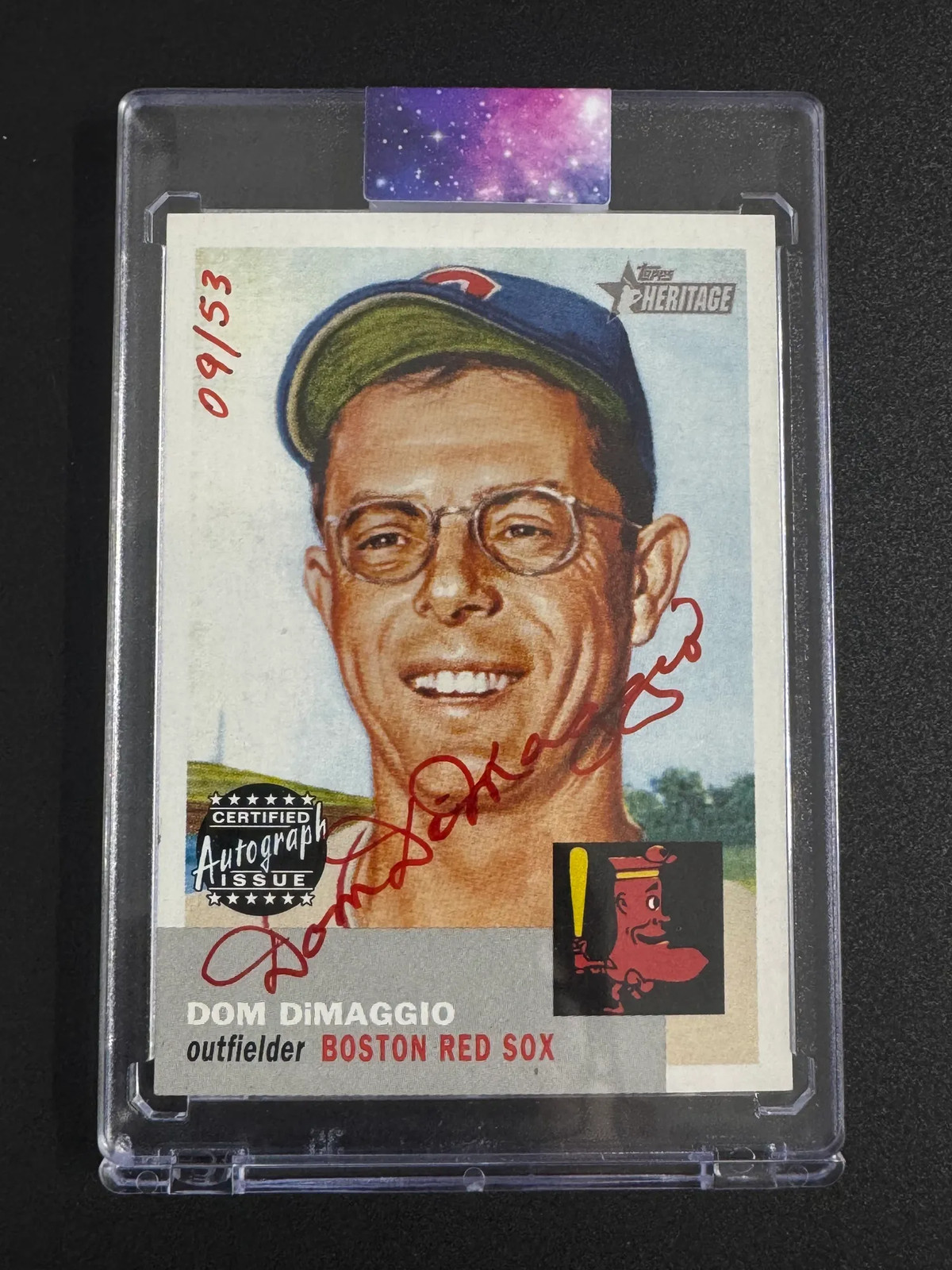 2002 Topps Heritage Real One Autographs Dom DiMaggio #RO-DD Red Ink 09/53