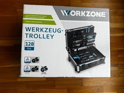 WORKZONE Tragbarer Werkzeugtrolley, Werkzeugkoffer - Trolley -  128-teilig