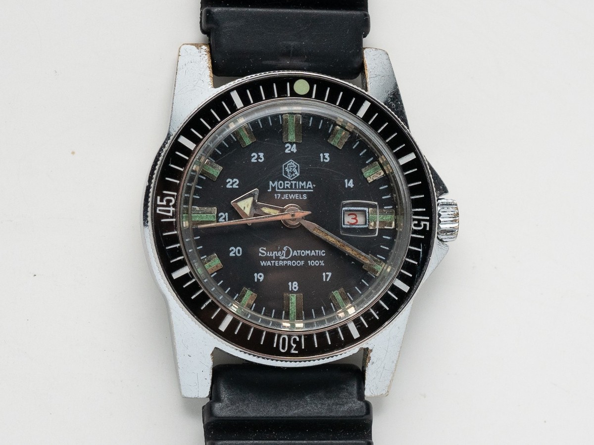 Vintage Mortima Super Datomatic 38mm Manual Wind 17j Dive Watch | eBay