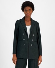 Tahari ASL Women's Peak-Lapel Boyfriend Blazer Spruce Size 8 1700