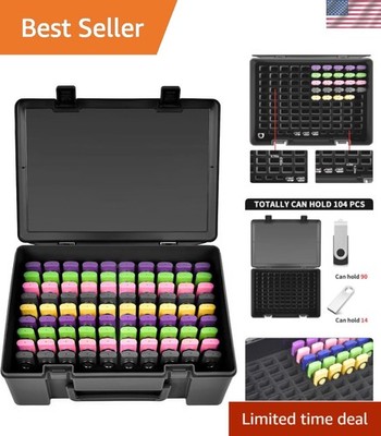 Flash Drive Case USB Memory Stick SD Card Storage Organizer- Holds 104pcs Thu...