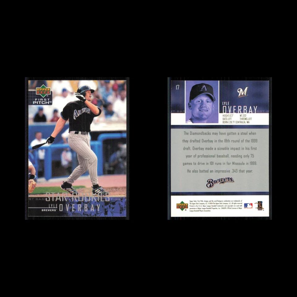 Tarjeta de béisbol Lyle Overbay #17 2004 Upper Deck First Pitch Arizona Diamondbacks Foto 3 de 3