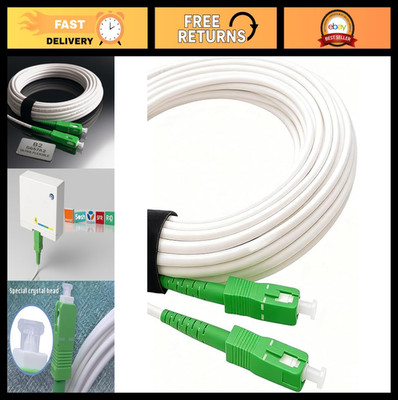 15m Fiber Optic Cable SCA to SCA Simplex Singlemode 9/125μm LSZH Patch Cord - Wh