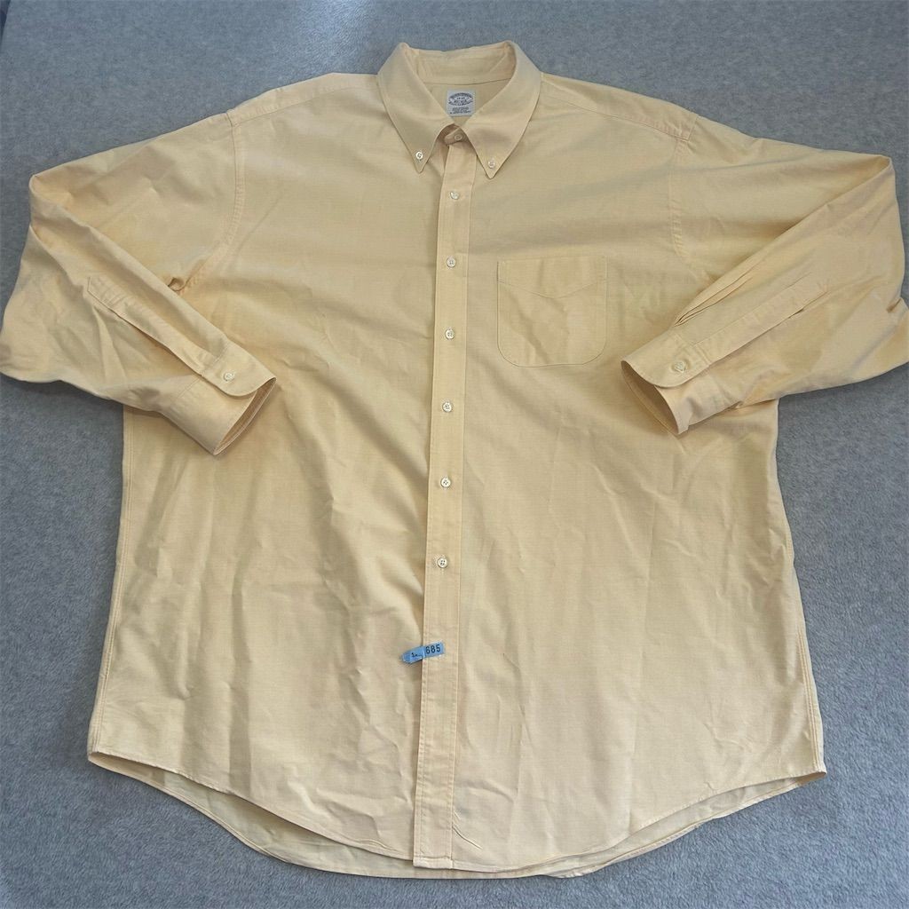 Vintage Brooks Brothers Shirt Men's Yellow 19 - 35 1818 Made in USA