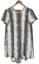 Michael Kors Gray & Black Snakeskin Print Short Sleeve Midi Dress Medium  SAMPLE