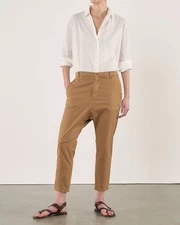 Nili Lotan Paris Pants Women’s Size 12 Drop Crotch Made In USA Beige Khaki