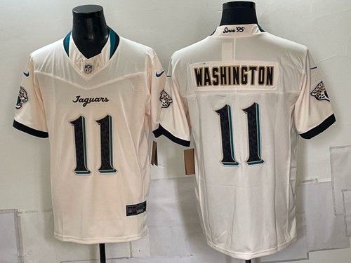 Men's Jaguars #11 Parker Washington Best Seller Jersey All Stitched Cream