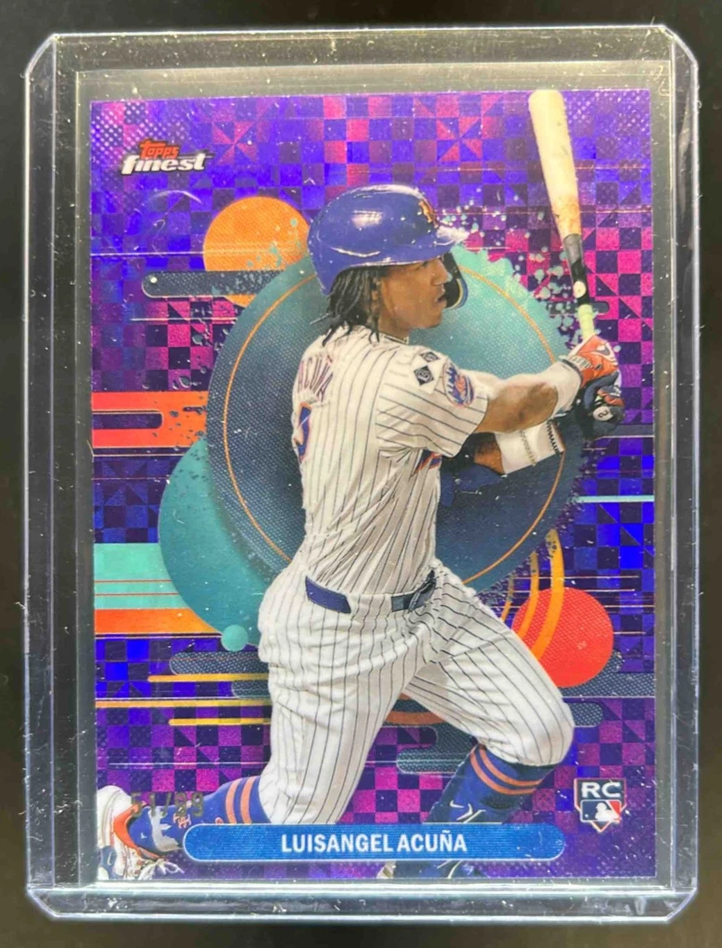 2025 Topps Finest Luisangel Acuna Uncommon Refractor Purple X-Fractor RC #/99