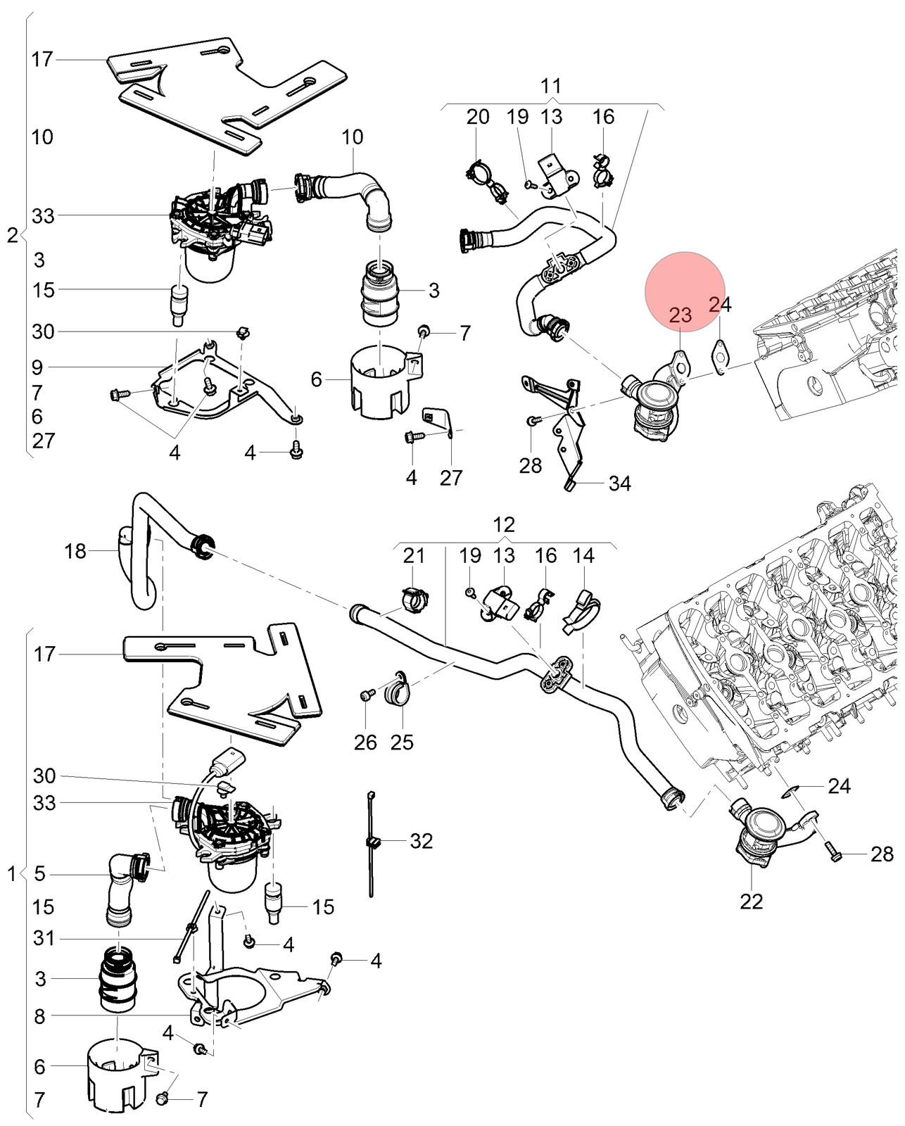 Bentley Continental GT 2004-2019 Right Secondary air injection valve P/N 07C131098T