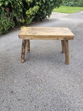 Vintage Rustic Handmade Wooden Stool