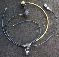 Oceanic OctoSwiv / Scubapro R190 Scuba Diving Octopus, Regulator & 2 Gauges